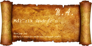 Mázik András névjegykártya
